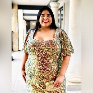 Metallic colors Sequin Dress